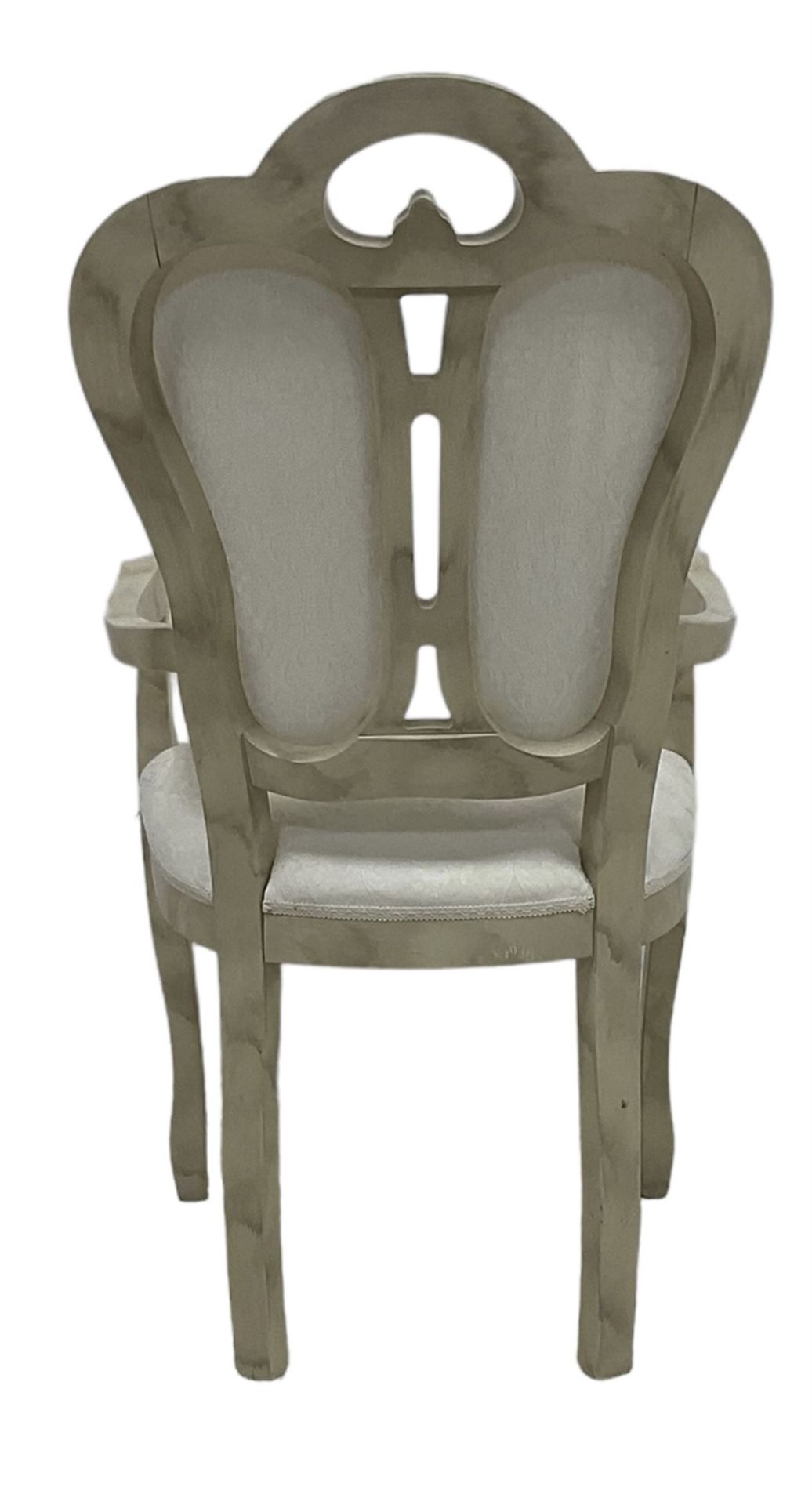 Italian Designer Set of seven (5+2 Carver) dining chairs, arched cresting rail with upholstered back - Image 3 of 6