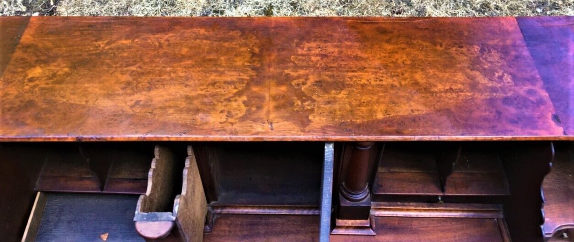 Early Dutch Walnut Bombe Bureau C.1780 Beautiful Original Figured Walnut Cabinet The Fall Front - Bild 2 aus 15