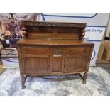 A Well Figured Georgian Oak Bow Front Sideboard The Moulded And Carved Edge Top With Raised Carved