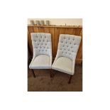 A Set of 4 x Bourne Furniture Sing Dining Chair Solid Timber Tufted Back Dining Chair Upholstered