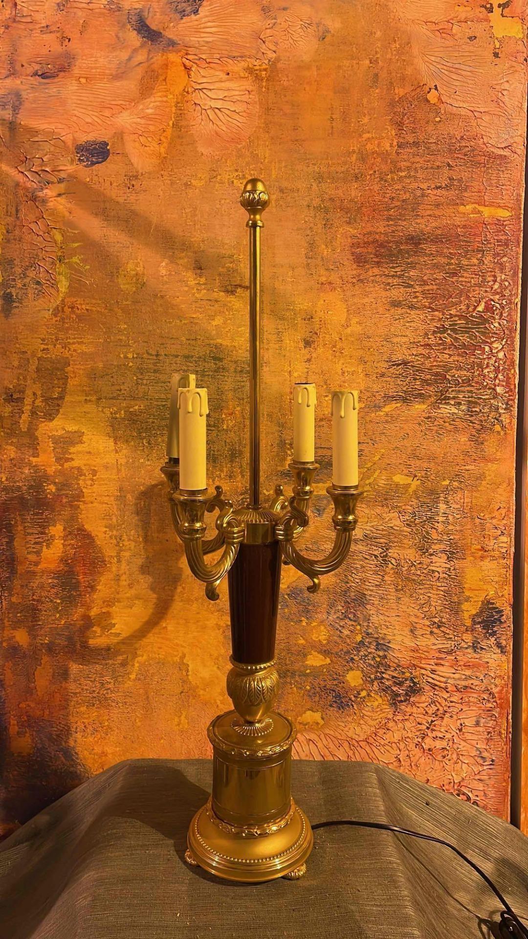 Laudarte S.R.L Mod. Pandora Gold And Burgundy Table Lamp 76cm Giovanni Maria Malerba Di Busca - - Bild 3 aus 5
