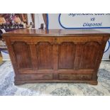 Antique 18th Century Oak Mule Chest. Oak Rectangular Mule Chest, With A Hinged Moulded Top, The