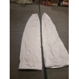 A pair of plain silver fully lined drapes pencil pleat each panel 90cm wide x 220cm drop [x2]