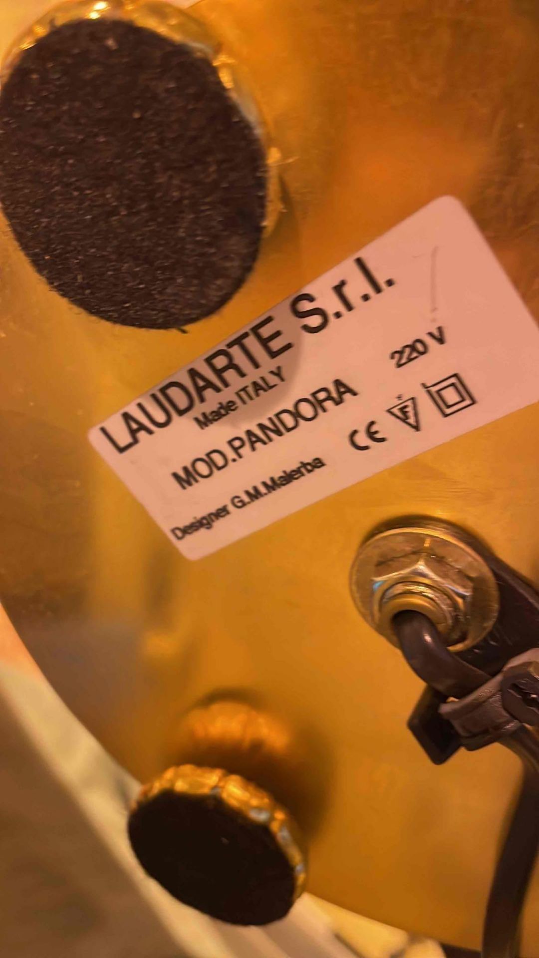 Laudarte S.R.L Mod. Pandora Gold And Burgundy Table Lamp 76cm Giovanni Maria Malerba Di Busca - - Bild 5 aus 5