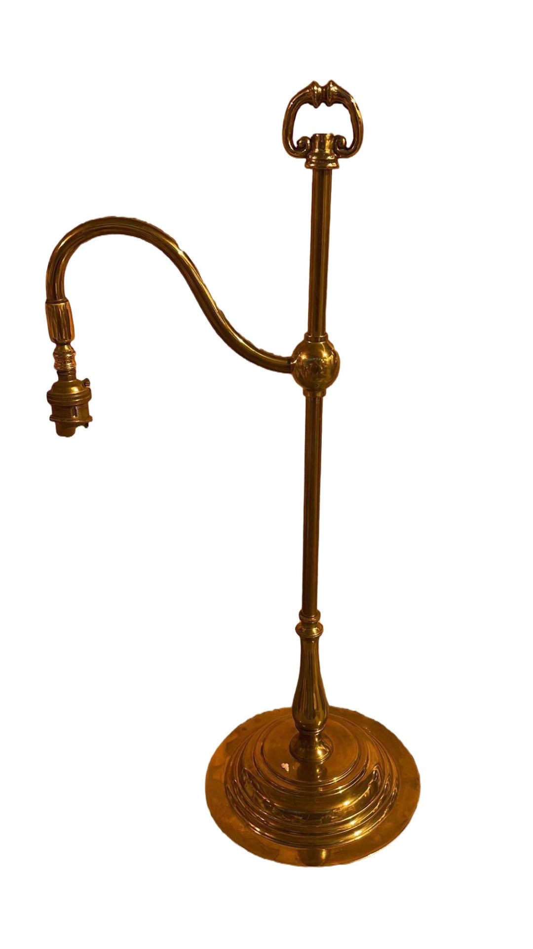A French Style Antiqued Brass Desk Lamp 59cm