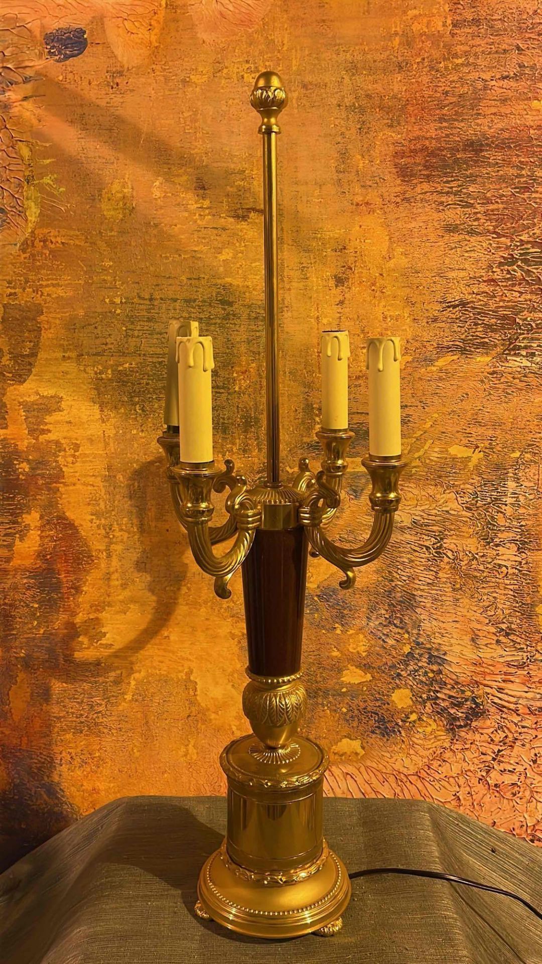 Laudarte S.R.L Mod. Pandora Gold And Burgundy Table Lamp 76cm Giovanni Maria Malerba Di Busca - - Bild 4 aus 5