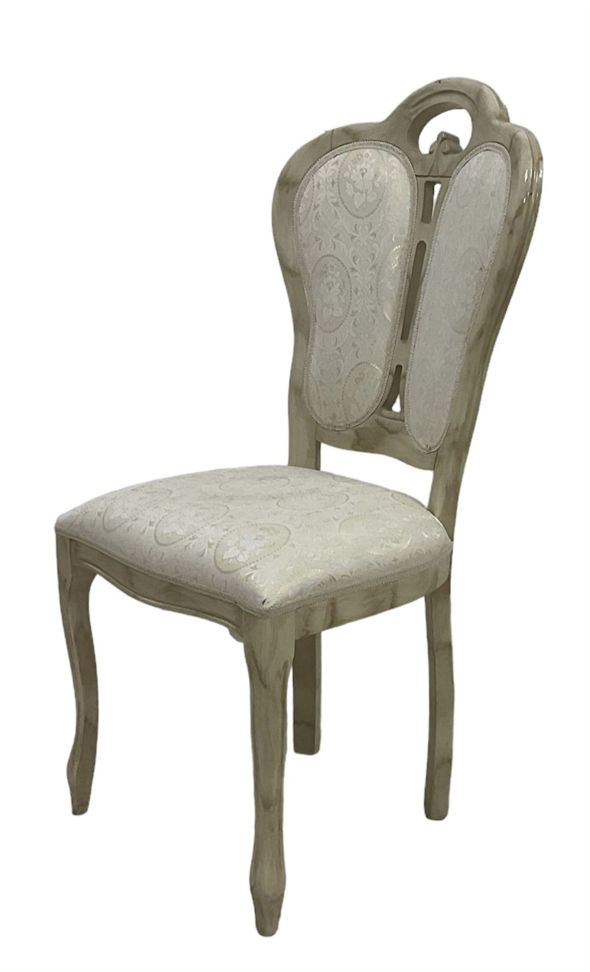 Italian Designer Set of seven (5+2 Carver) dining chairs, arched cresting rail with upholstered back - Image 6 of 6