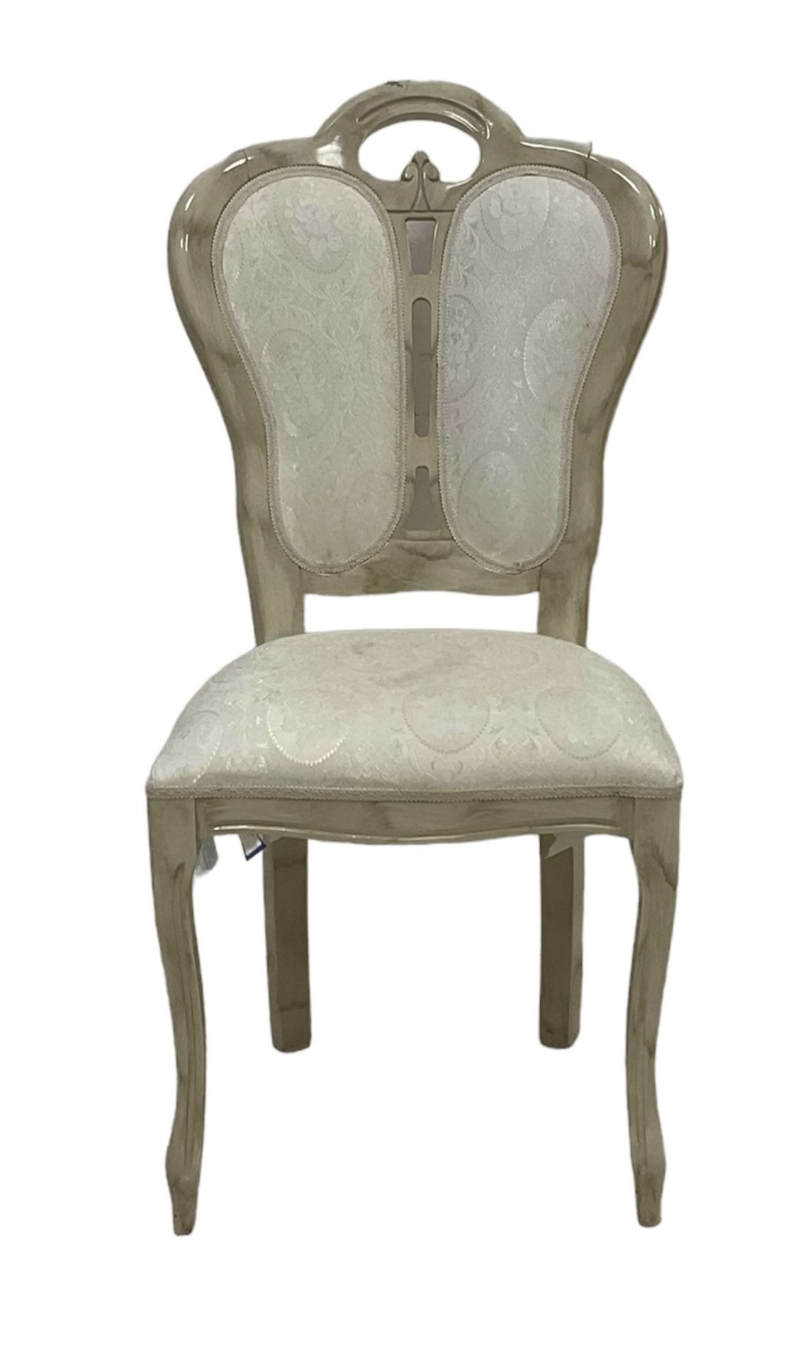 Italian Designer Set of seven (5+2 Carver) dining chairs, arched cresting rail with upholstered back - Image 5 of 6