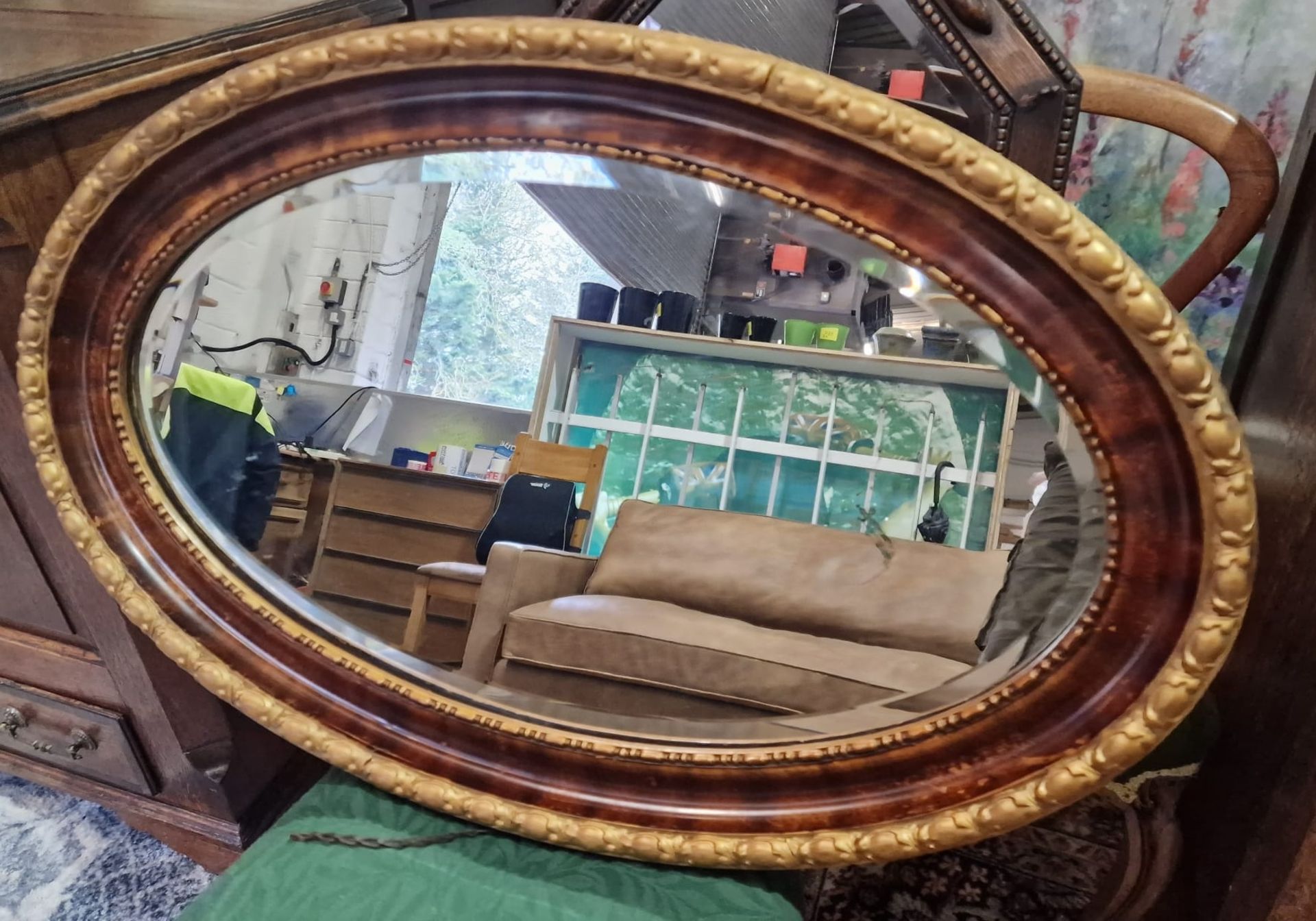 A Regency Style Oval Wall Mirror 81 x 53cm