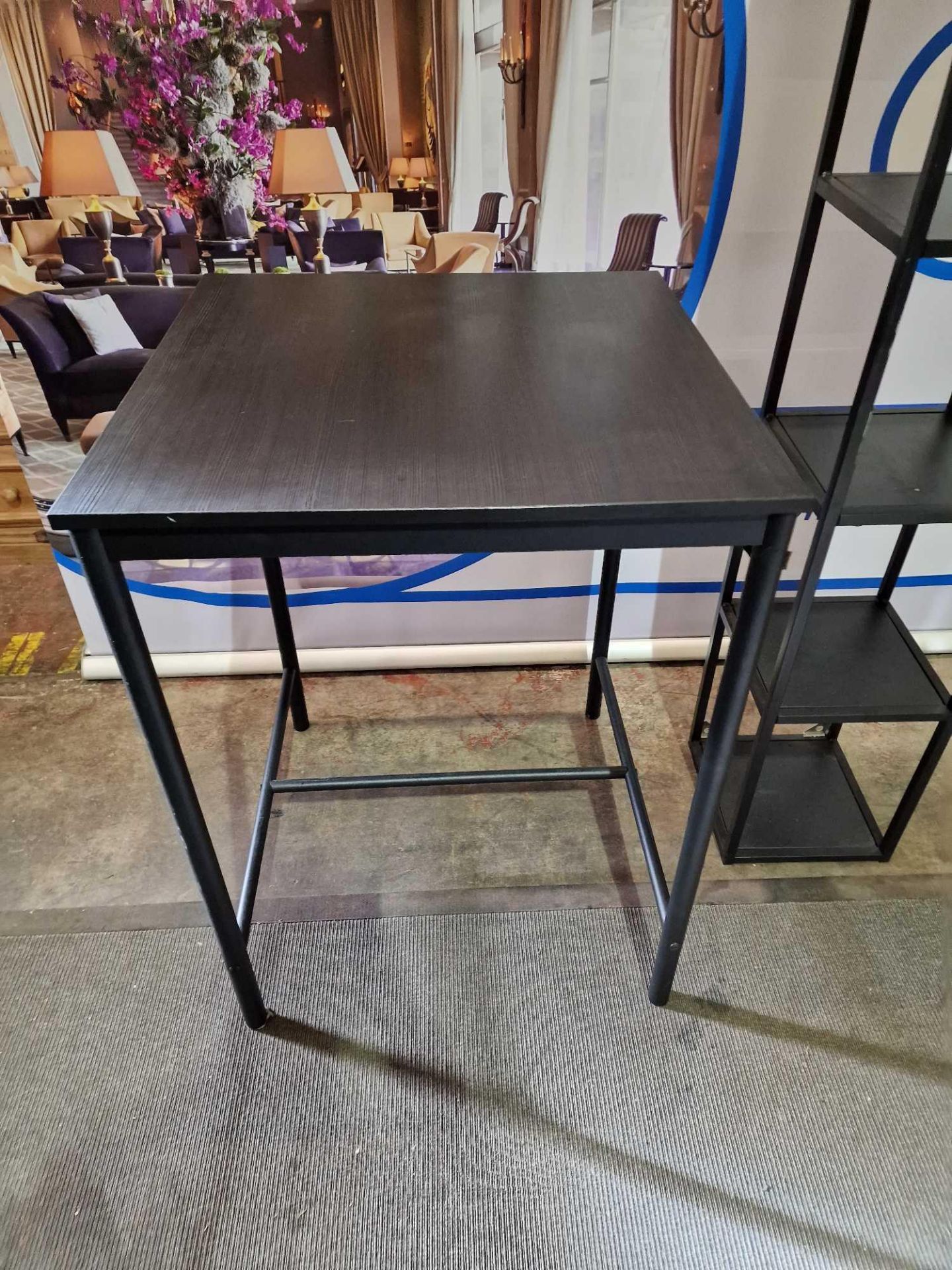 Bar Tables And Storage Shelf Comprising Ebony Black Sturdy Counter-Height Bar Table Melamine Top - Bild 3 aus 4