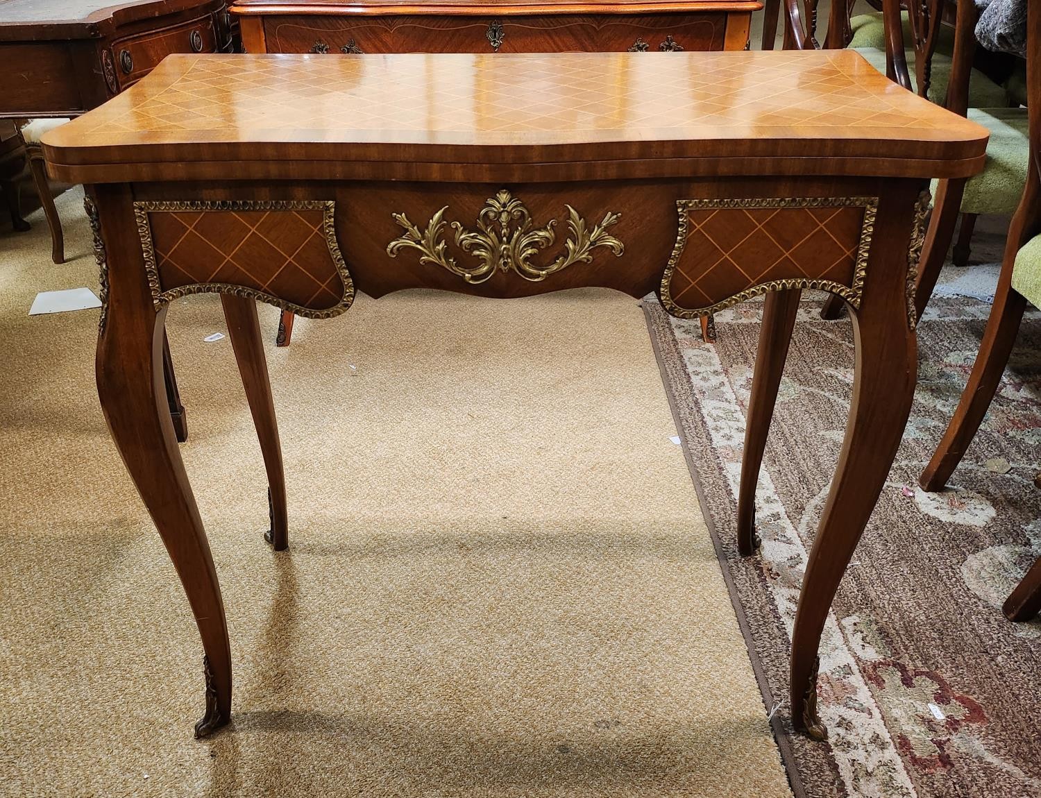 Cabinet Makers: H.& L. Epstein, London 19th Century French Louis XV Style Card Table Inlaid And - Image 8 of 8