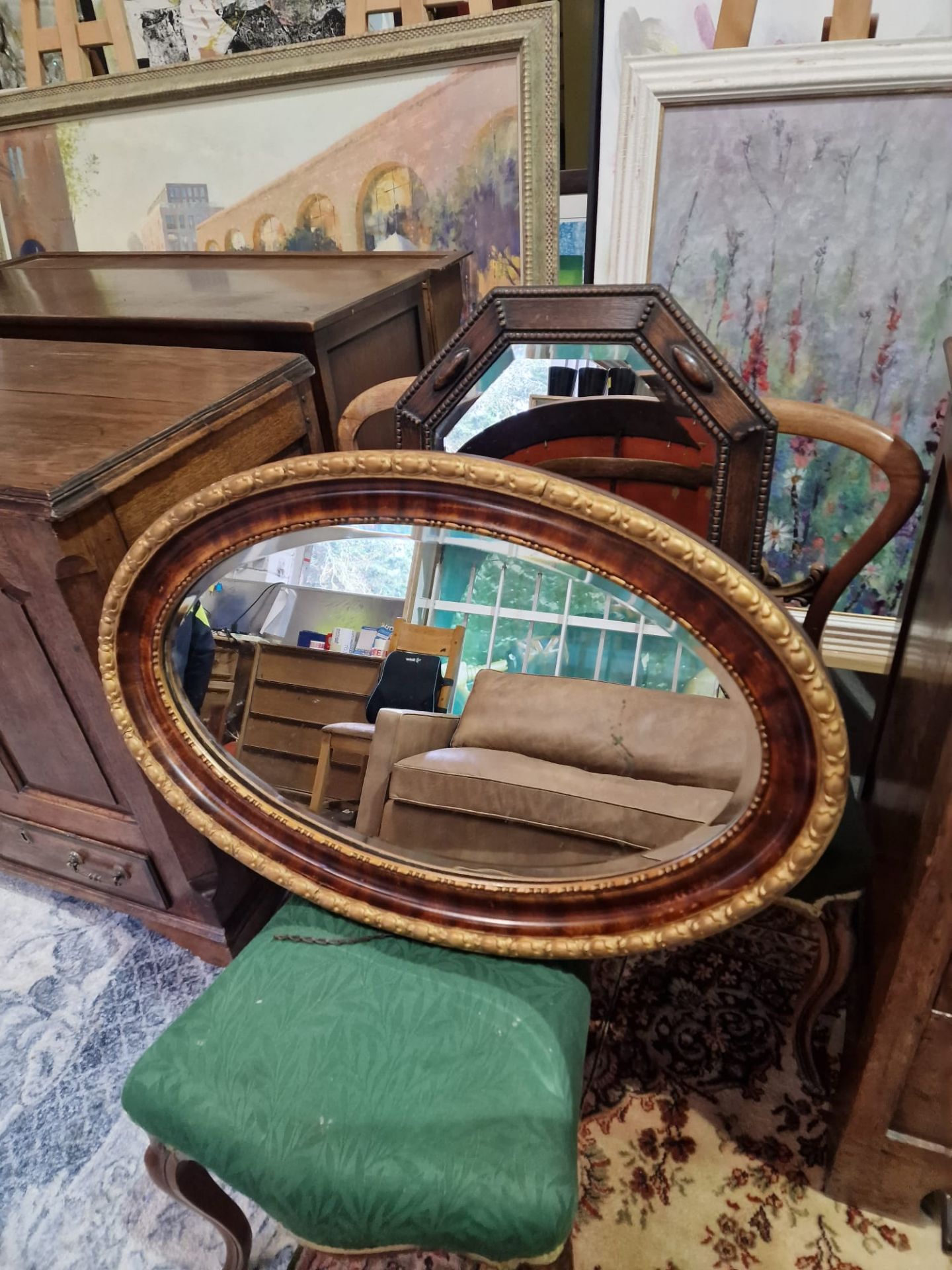 A Regency Style Oval Wall Mirror 81 x 53cm - Bild 2 aus 8