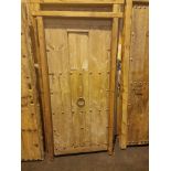 Teak Door Panel And Frame Crafted From Reclaimed Teak Wood, This Antique Indian Door Makes A