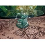 Ravello Spiral Glass Italian Design Ovoid Coffee Table A Mid Century Design Table With A Light Green
