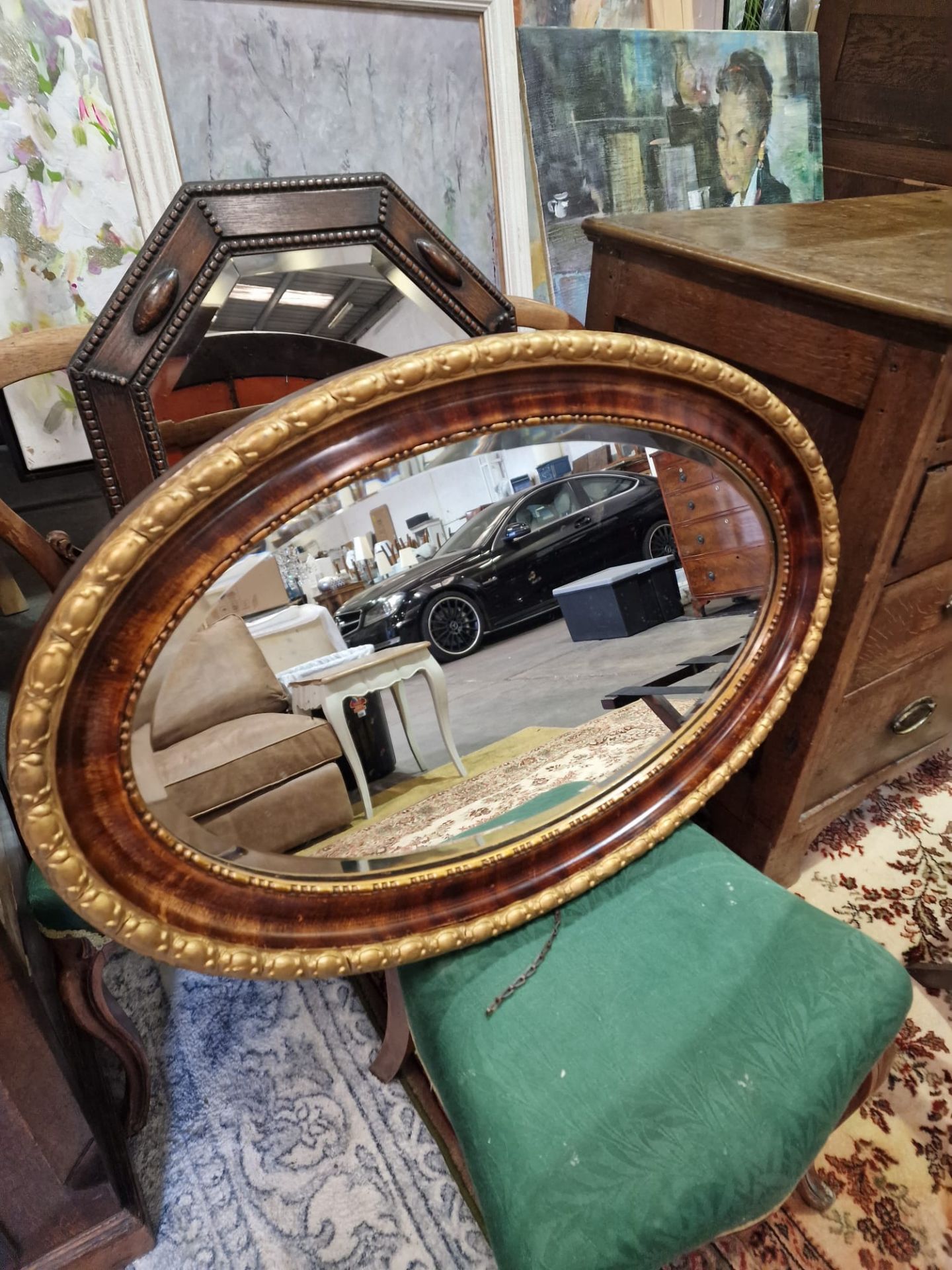A Regency Style Oval Wall Mirror 81 x 53cm - Bild 5 aus 8