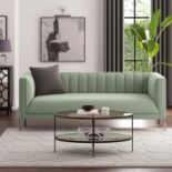 Luxe Velvet Brand New 3 Seater Sofa Modern And Sophisticated With Bold Lines And Elegant Detailing