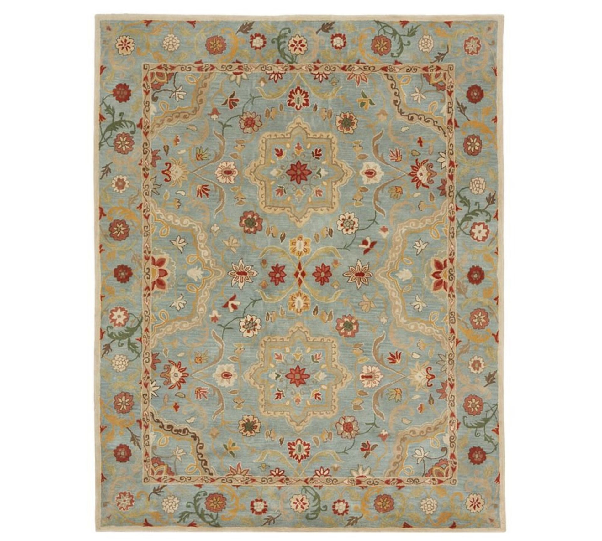 Handmade 100% Brand New Natural Wool Rug Unique Colour And Design Inspired From The Persian Floral - Image 3 of 5