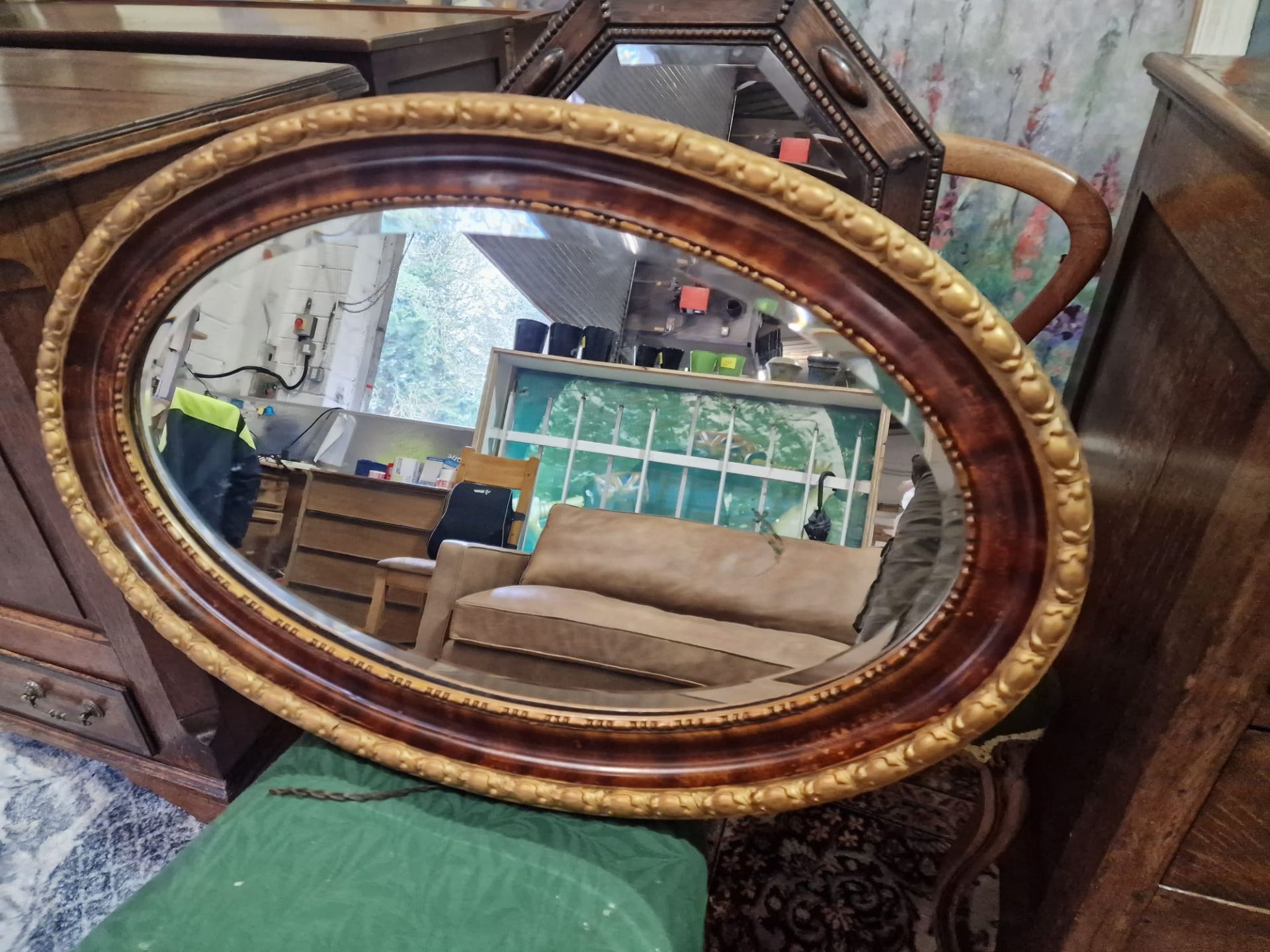 A Regency Style Oval Wall Mirror 81 x 53cm - Bild 4 aus 8