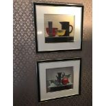 2 x Untitled Framed Still Life Lithograph Prints 60 x 50cm Room 627