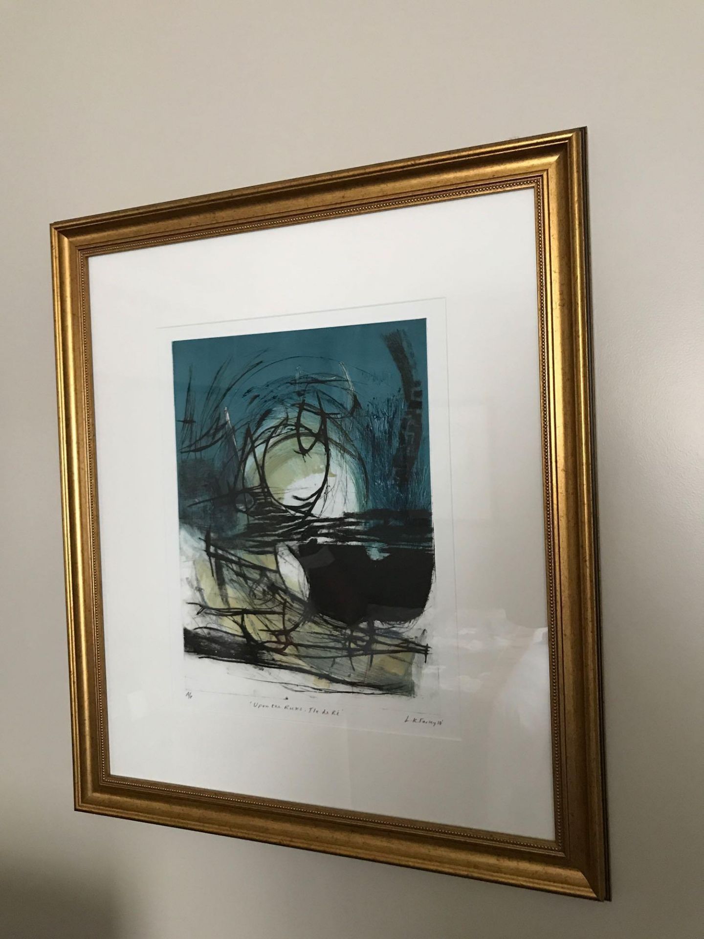 Lucy Farley (English B 1981) Limited Edition Silkscreen Abstract Artist Proof Framed Wall Art Titled