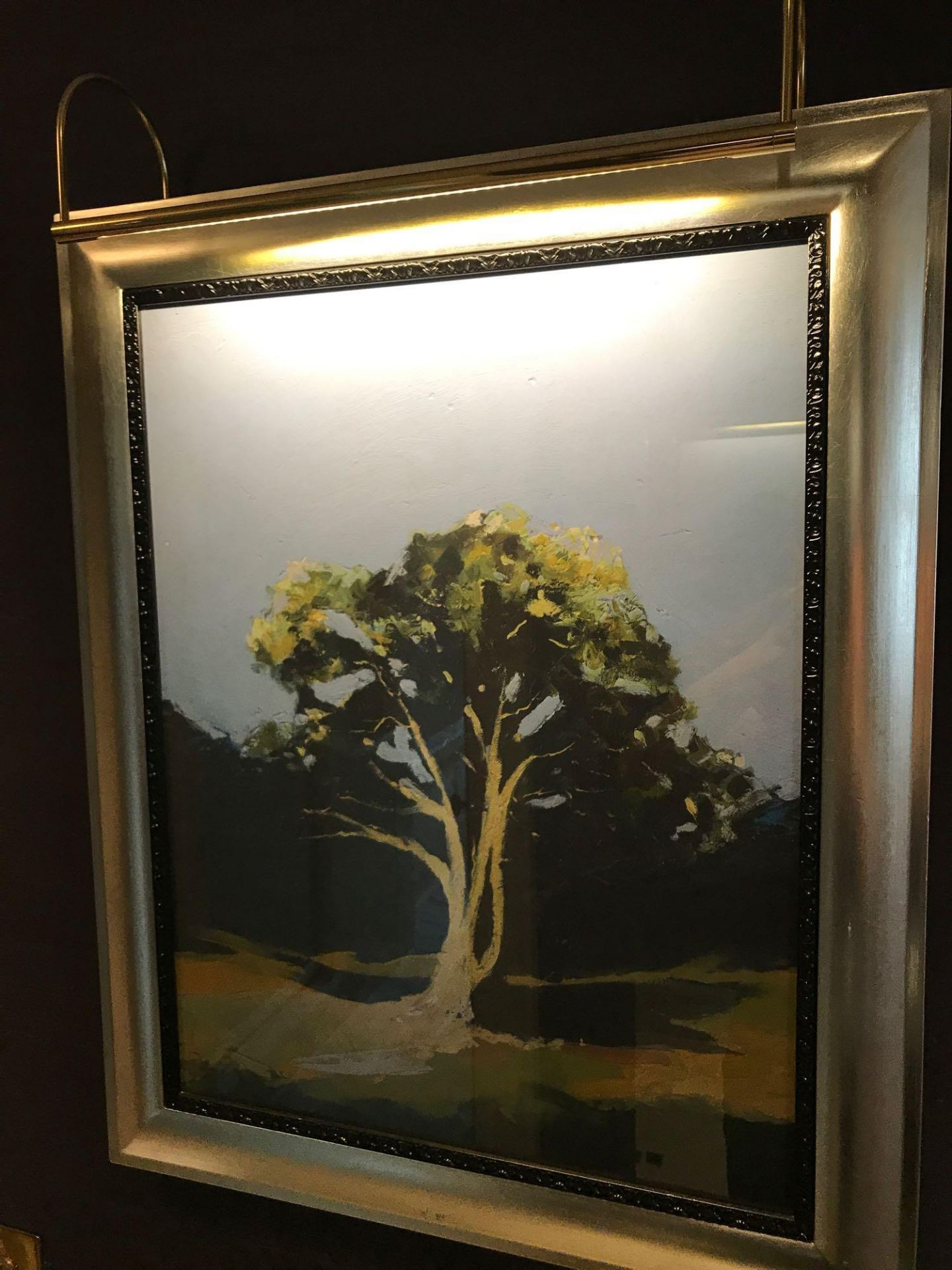 Landscape Lithograph Print Framed Depicting A Tree 62 x 76cm Room 627