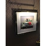 Framed Lithograph Still Life Featuring Coloured Jars 55 x 50cm Room 639