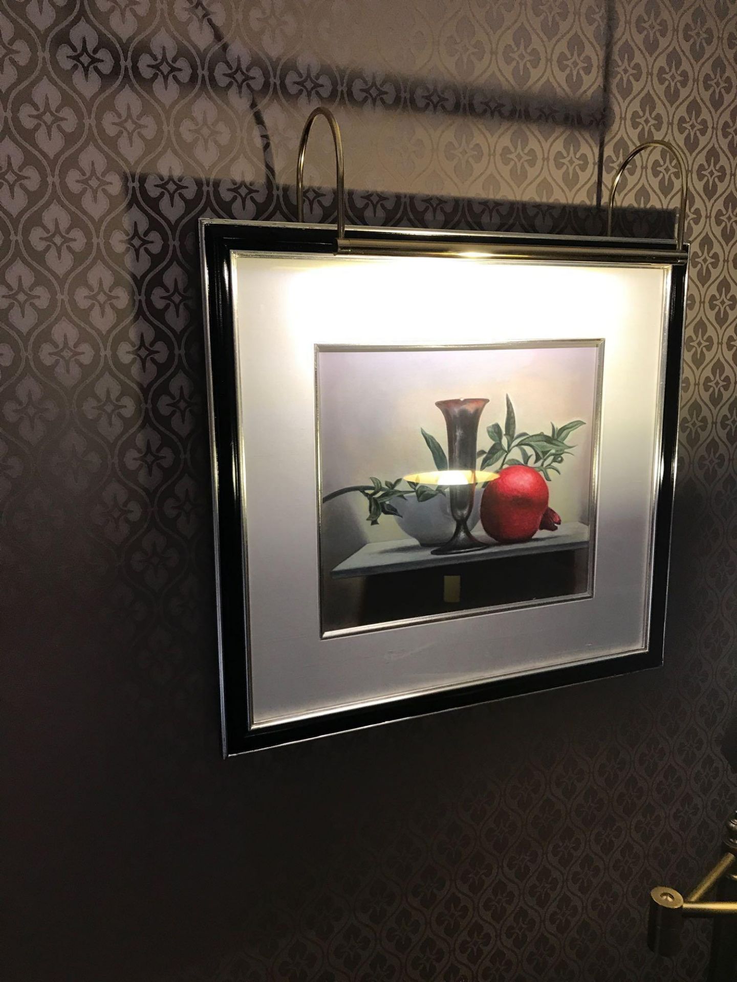 Framed Lithograph Still Life Featuring Coloured Jars 55 x 50cm Room 639