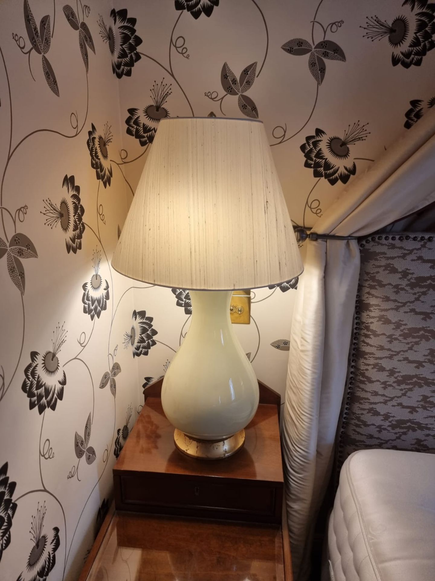 A Pair Of Heathfield And Co Louisa Glazed Ceramic Table Lamp With Textured Shade 77cm Room 619