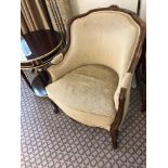 Louis XV Style Bergere The Slightly Flared Arms Have Upholstered Armrests Upholstered In Cream