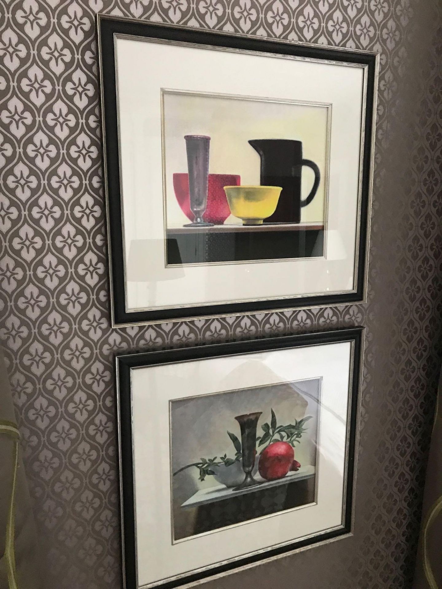 2 x Lithograph Still Life Pritns 50 x 55cm Room 641