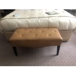 Tufted Leather Bench With Scrolled Apron 100 x 46 x 47cm