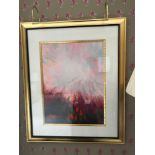 Abstract Lithograph Flame Clouds Framed 71 x 86cm Room 637
