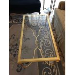 A Rectangular Coffee Table Polished Brass Frame With Clear Glass Top 110 x 60 x 58cm Room 604