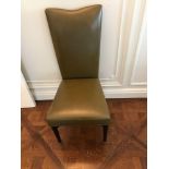 A Set Of 4 x Decca Side Chairs Upholstered In Green Leather 45 x 45 x 98cm Room 606/7