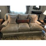 2 xDonghia Classic Style Upholstered Silver Velvet Sofas Three Seater Sofas With Loose Padded