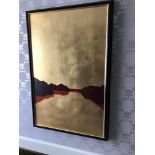 Giclee Landscape Gold And Red Mountains With Horizon 102 x 69cm Room 625