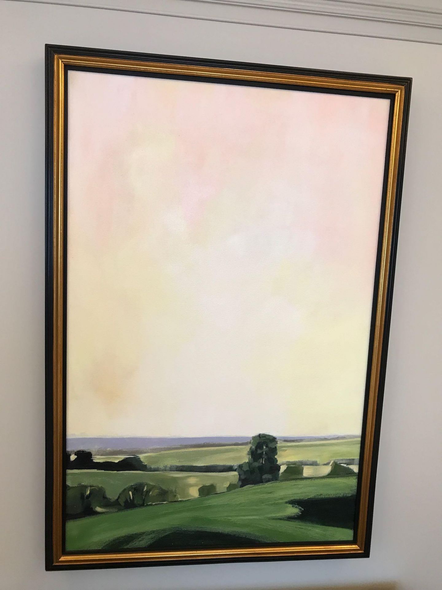 Framed Lithograph Pastures Black And Gold Frame 112 x 76cm Room 632