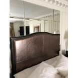 Headboard, Superking 180cm Handcrafted With Nail Trim And Padded Textured Woven Upholstery Room 605