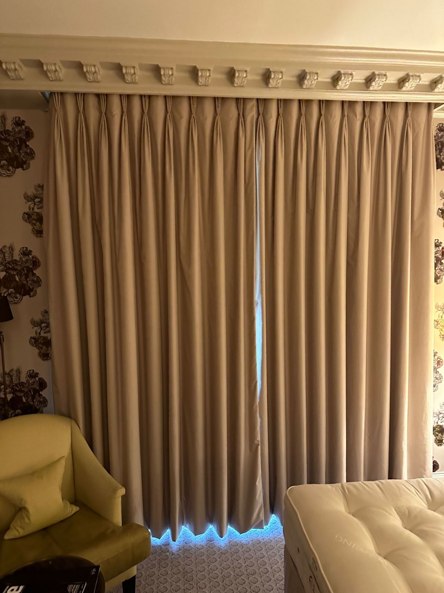 A pair of silk drapes cream span 240 x 260cm A pair of silk drapes cream span 240 x 260cm