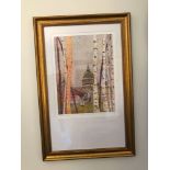 Karen Keogh (English) Limited Edition Etching Titled A Glimpse Of St Paul's 47 Of 75 Titled Signed
