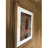 Framed Abstract Art Work With Picture Right 89 x 75cm Room 611