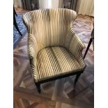 Accent Chair In Upholstered Striped Fabric 65 x 49 x 84cm Room 602