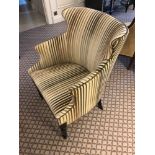 Accent Chair In Upholstered Striped Fabric 65 x 49 x 84cm Room 603