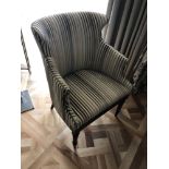 Accent Chair In Upholstered Striped Fabric 65 x 49 x 84cm Room 604