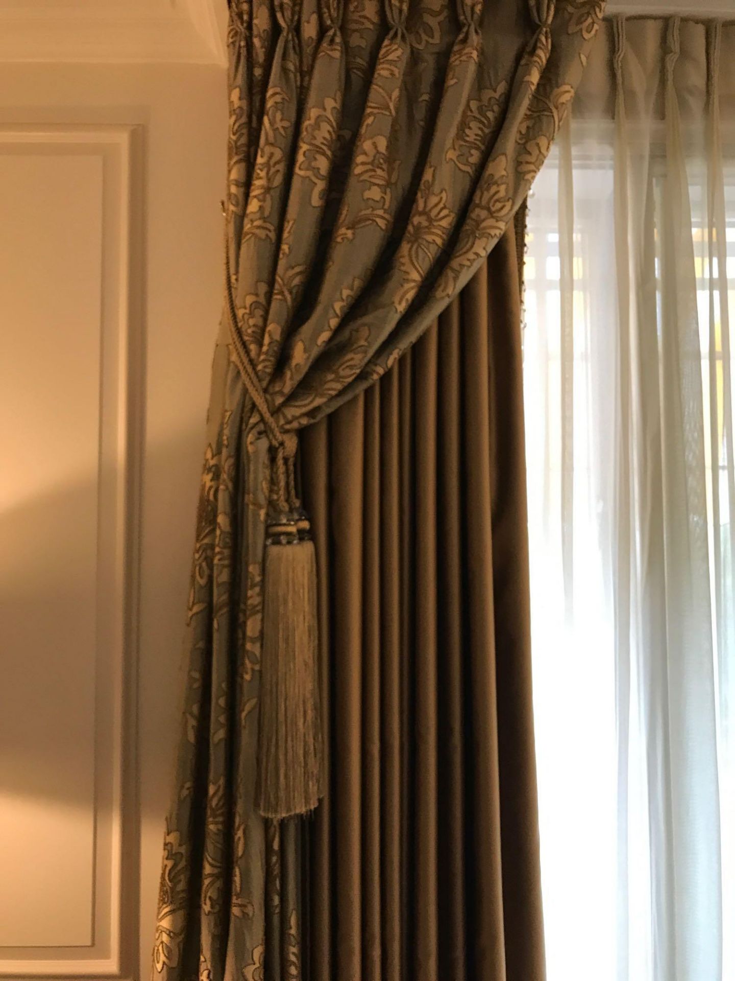 A Pair Of Silk Drapes And Jabots 255 x 245cm Room 603 - Image 2 of 2