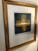 Abstract Framed Limited Edition Lithograph Signature Indistinct 73 x 52cm Room 601 ART