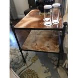 A Marble And Bronze Two Tier Side Table On Cast Frame 69 x 50 x 62 Room 606/7