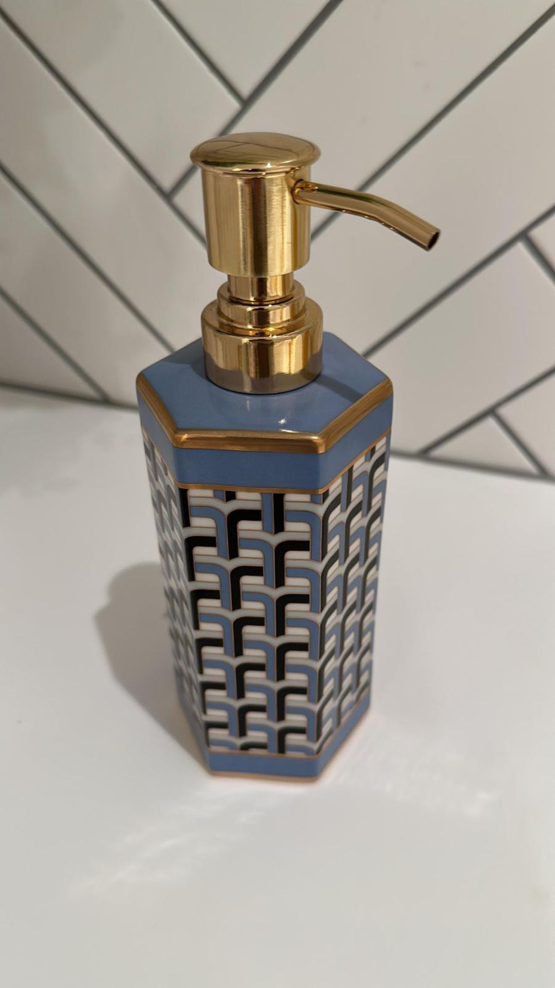 Jonathan Adler Collection-Versailles, Metal Ceramic, Multicolour, Lotion Pump/Soap Dispenser Real