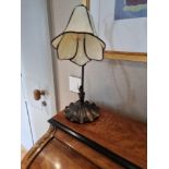 Judy Tiffany Table Lamp A classis swan neck Tiffany Lamp with a delightful floral design.