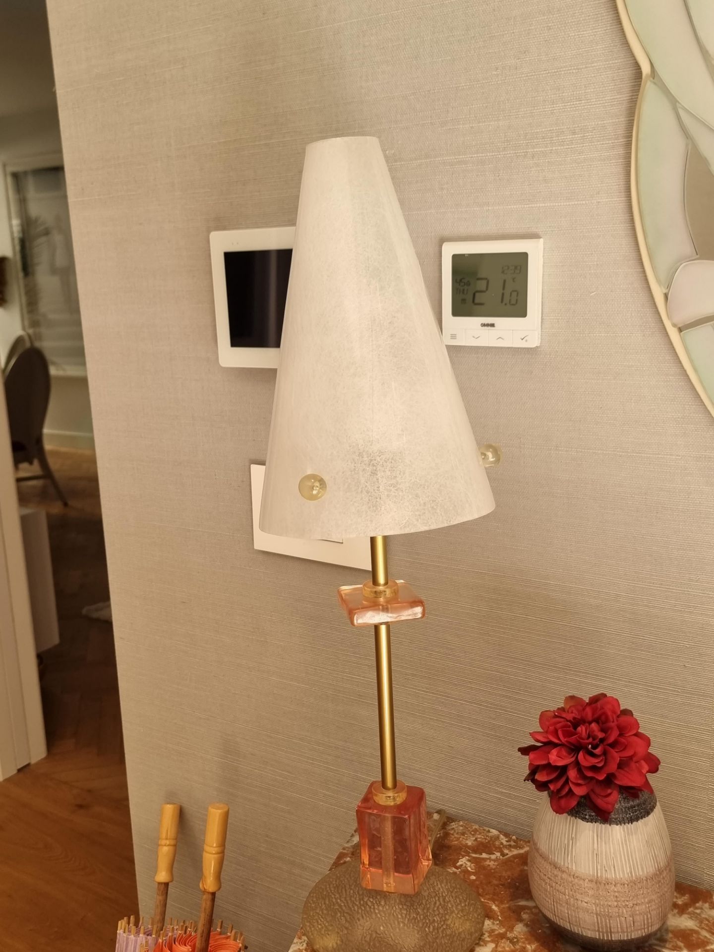 Robert Sonneman Style 1980s Table Lamp A playful table lamp in pastel hues, very much in the - Image 2 of 3